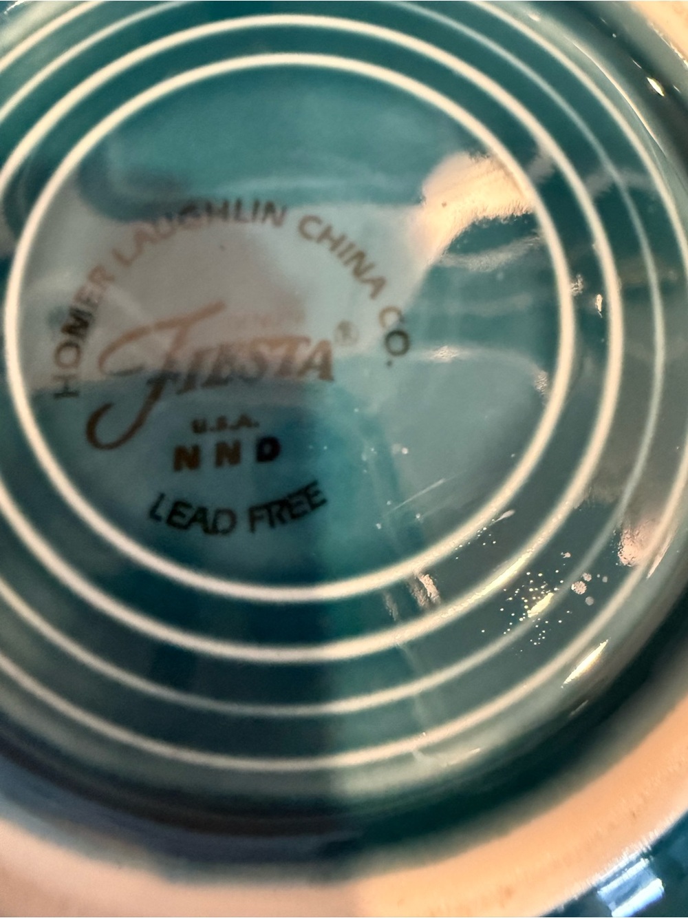 Fiesta Homer Laughlin Juniper green/Teal saucer - Picture 3 of 3